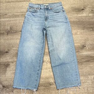 Madewell Light Blue Cropped Jeans with Frayed Hem Size 27